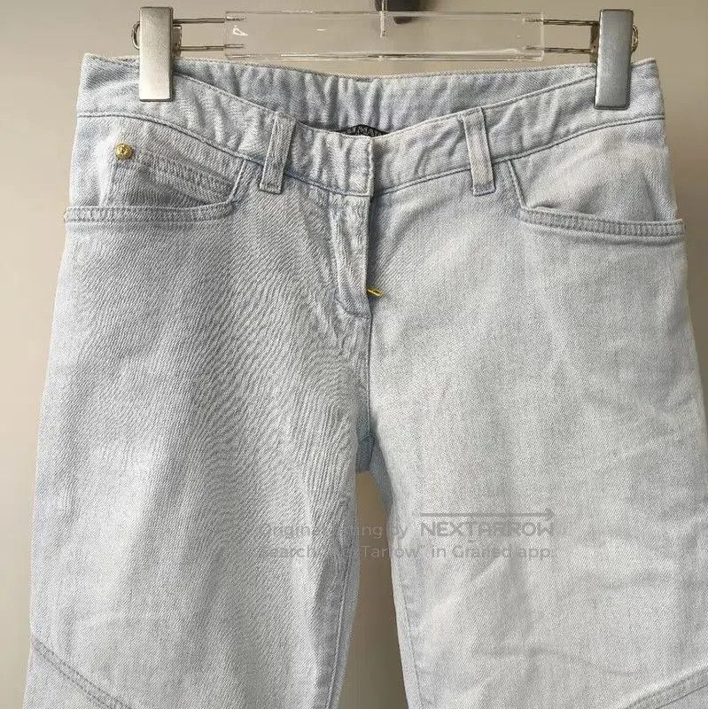 Balmain Balmain Light Blue Cotton Women's Jeans . Size 24" / US 00 / IT 34 - 3 Thumbnail