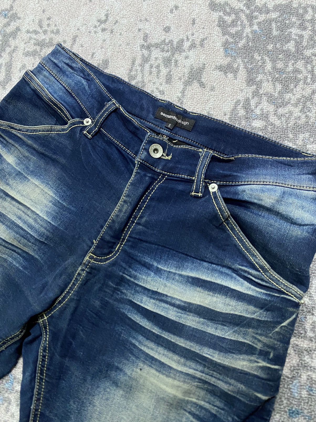 Tornado Mart Semantic Design Silver Whisker Waxed Jeans Size US 30 / EU 46 - 5 Thumbnail
