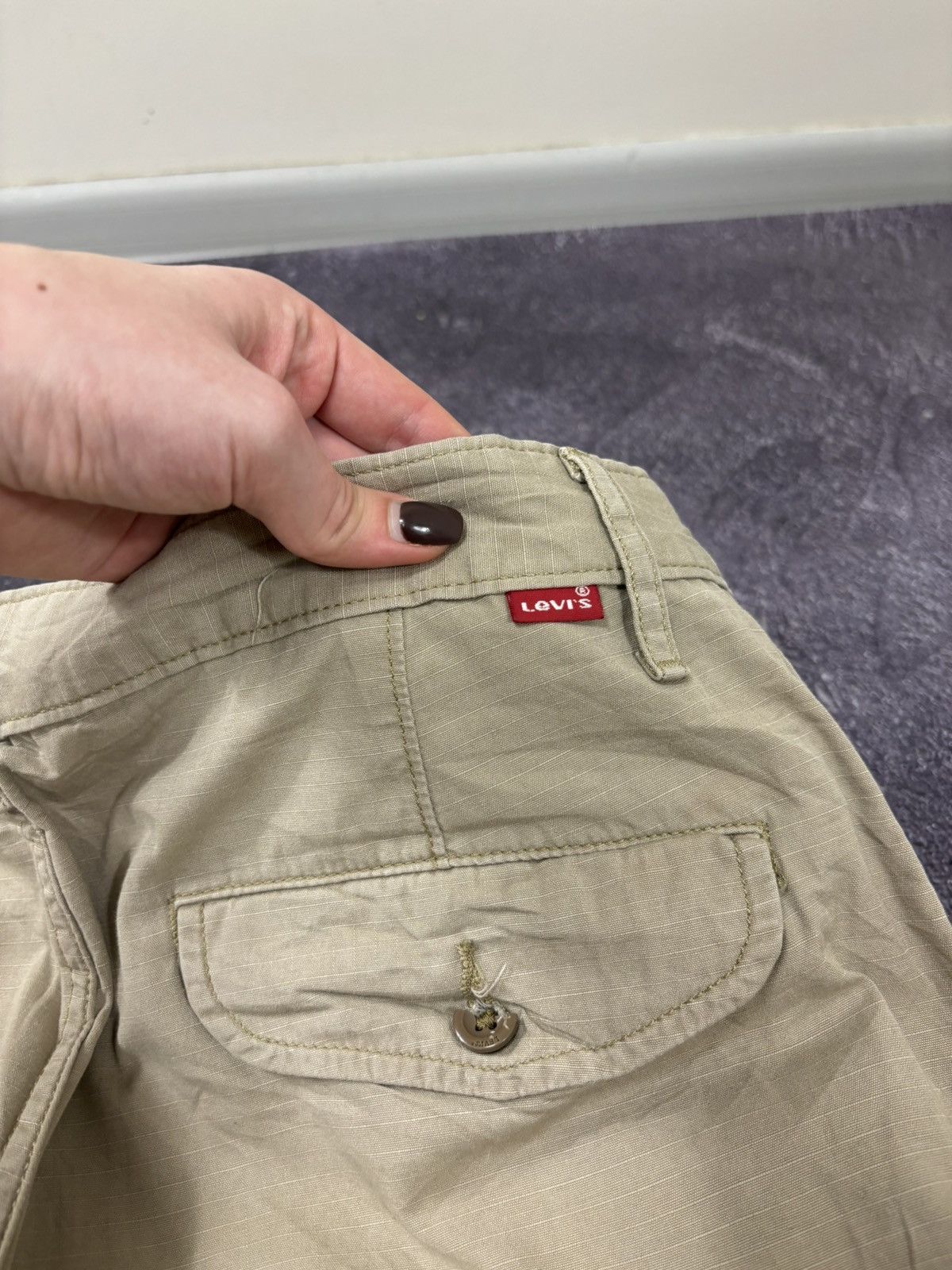 Levi's Vintage Levi’s USA Mustard Military Hype Cargo Shorts Size US 31 - 9 Thumbnail