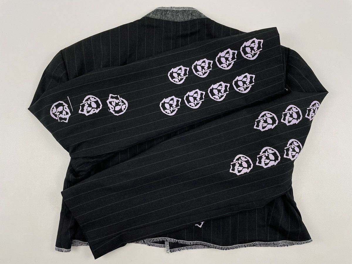 Yves Saint Laurent VTG SAINT LAURENT Wool YSL Logo Skulls Blazer Cropped Jacket Size 52L - 14 Thumbnail
