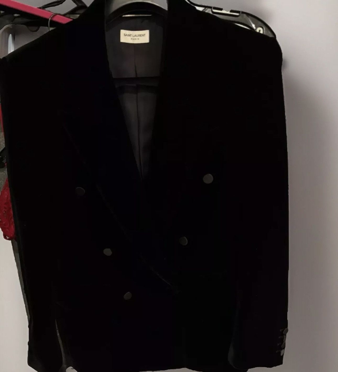 Saint Laurent Paris × Yves Saint Laurent NEW!!!! 52R Saint Laurent Velvet Double Breasted Jacket Size 52R - 3 Thumbnail