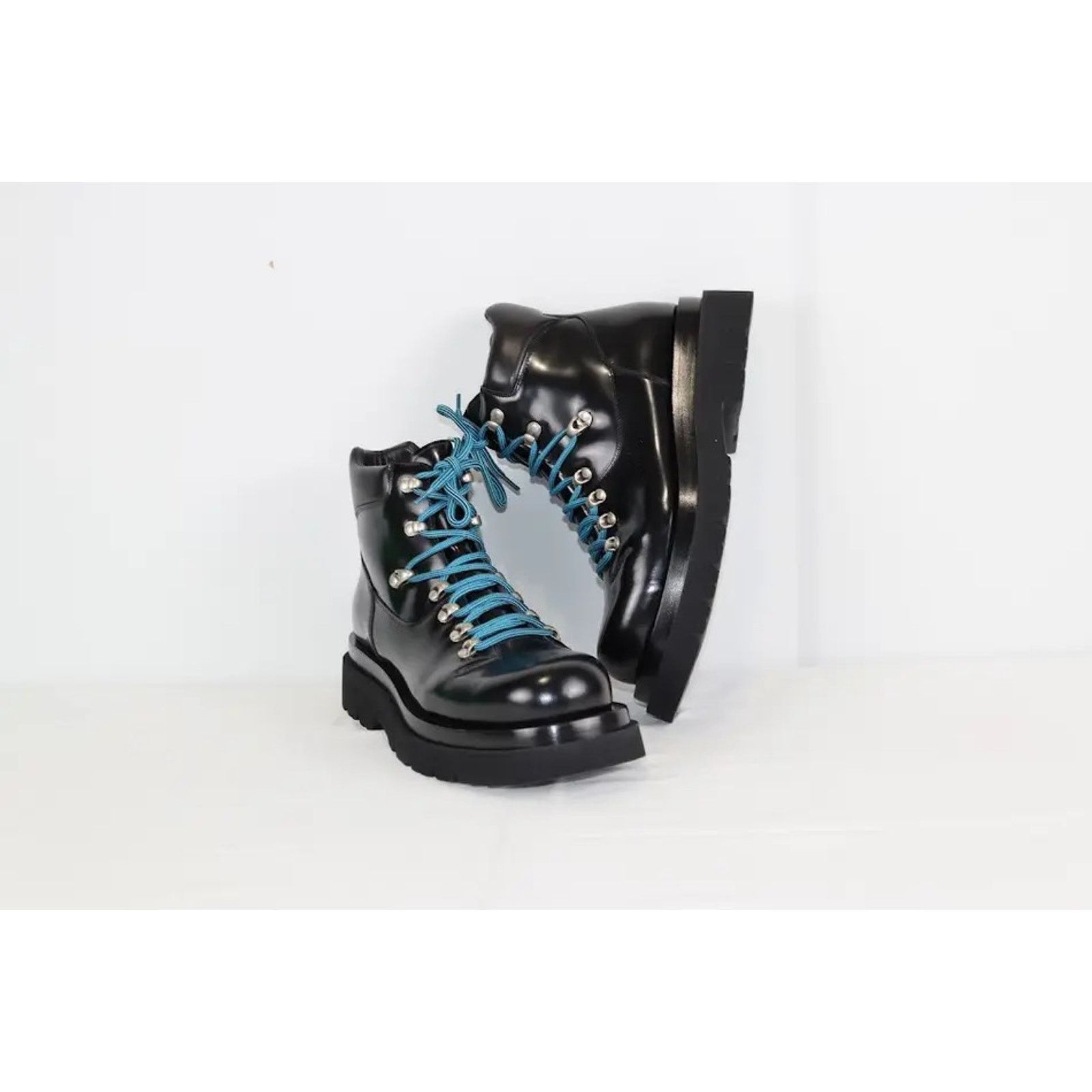 Bottega Veneta o1rshd1 Hiking Lug Gloss Vinyl Boots in Black Size US 12 / EU 45 - 4 Thumbnail