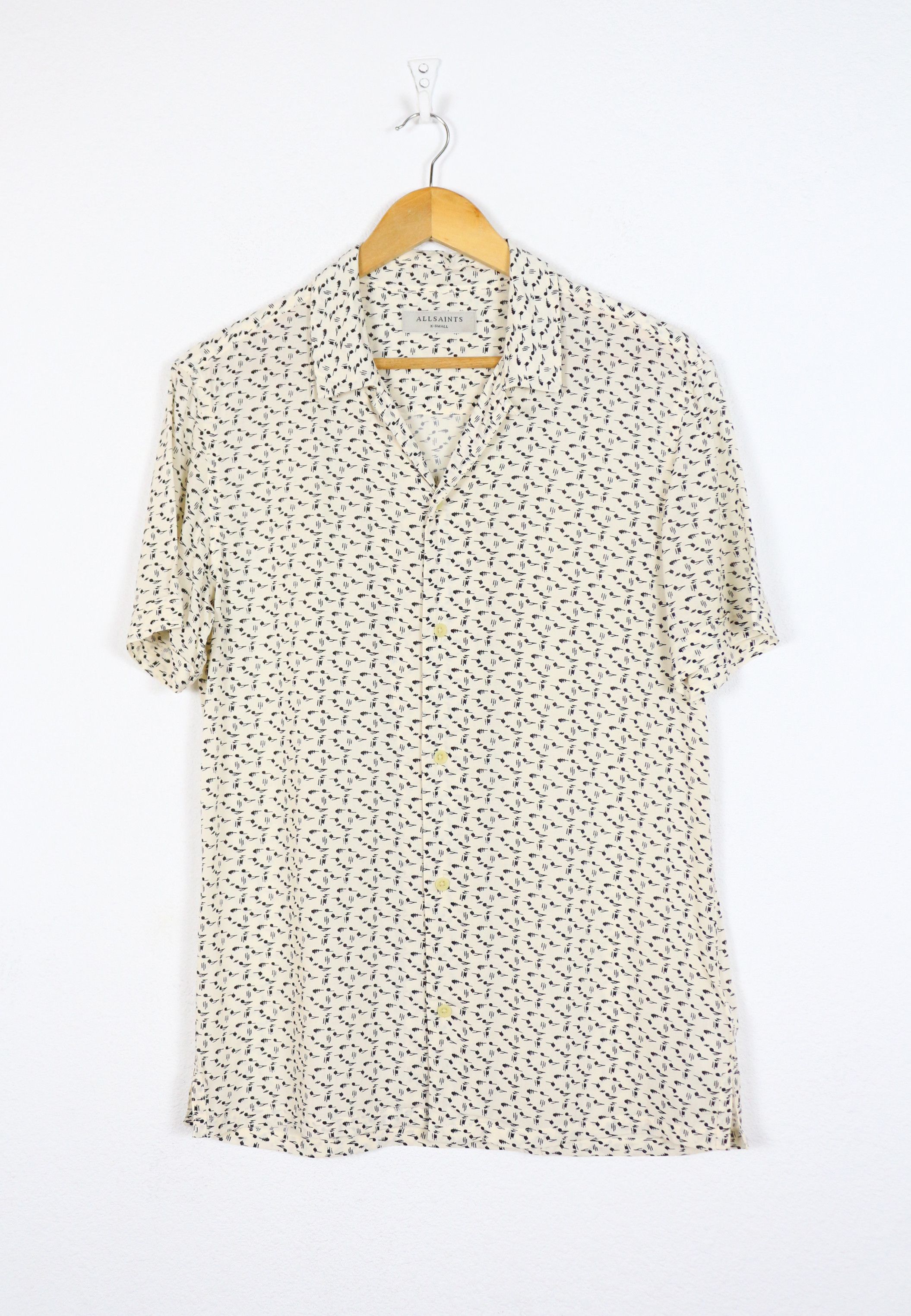 Allsaints Allsaints Notes Japanese Printed Viscose Open Collar Shirt Size US XS / EU 42 / 0 - 1 Thumbnail