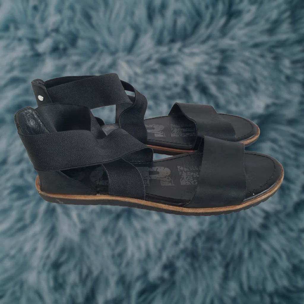 SOREL SOREL Ella II Sandal Women Size 8.5 Black Leather Strappy Slip On Casual Bohemian Size US 7 / IT 37 - 1 Thumbnail