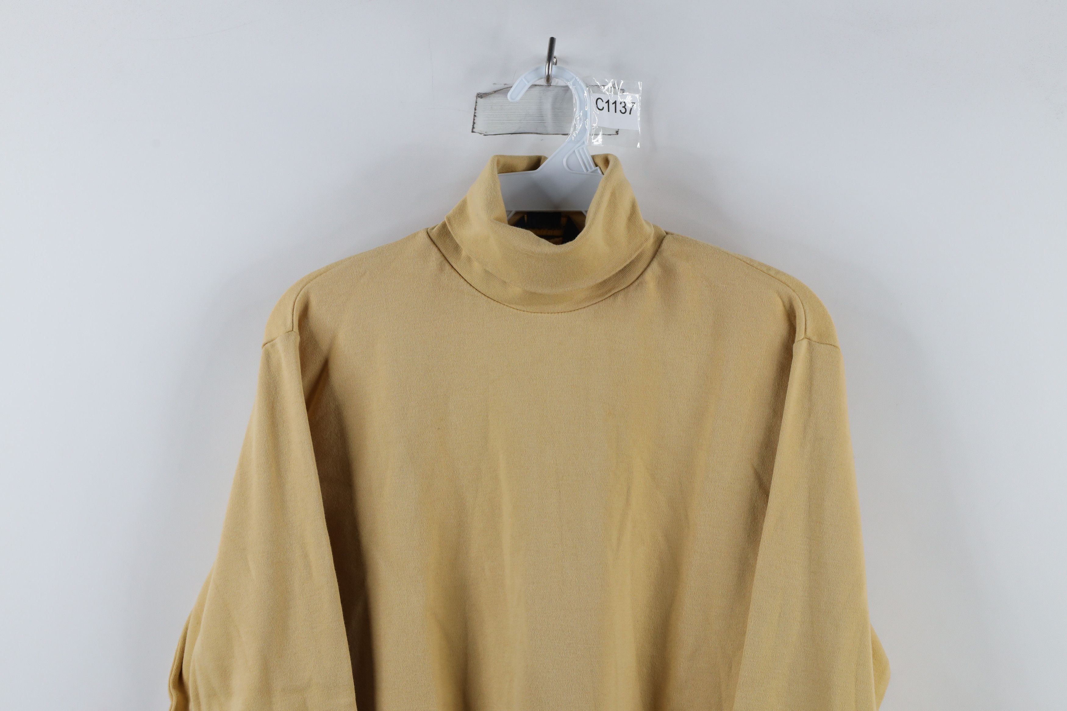 Vintage × Woolrich Woolen Mills Vintage 90s Woolrich Long Sleeve Turtleneck T-Shirt Yellow Size M / US 6-8 / IT 42-44 - 2 Thumbnail