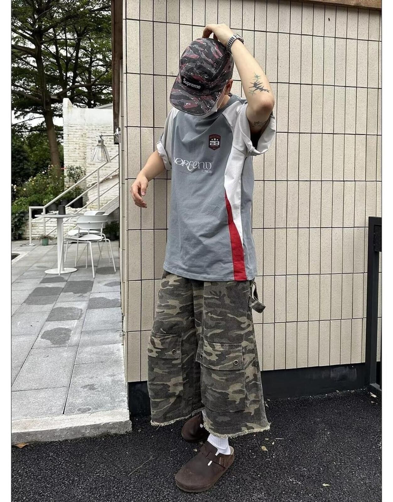 Japanese Brand Camo Cargo Baggy Shorts Pant Size US 31 - 1 Thumbnail