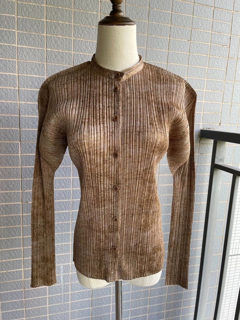 Issey Miyake Issey Miyake Chinese-style stand-up collar top Size L / US 10 / IT 46 - 3 Thumbnail
