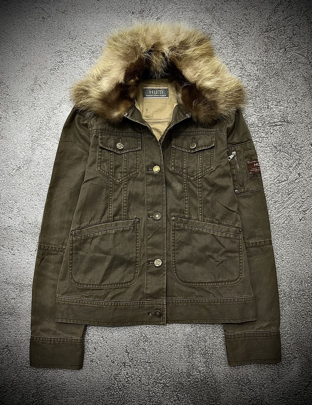 Japanese Brand 2000s HUM Humanism Faux Fur Denim Jacket LGB Style Size US M / EU 48-50 / 2 - 1 Thumbnail