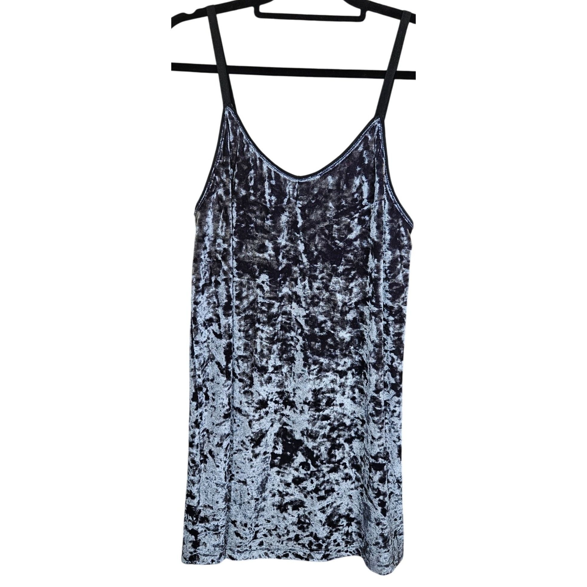 Topshop Topshop Women’s Velvet Slip Dress Silver XS – Whimsygoth, Y2 Size M / US 6-8 / IT 42-44 - 2 Thumbnail
