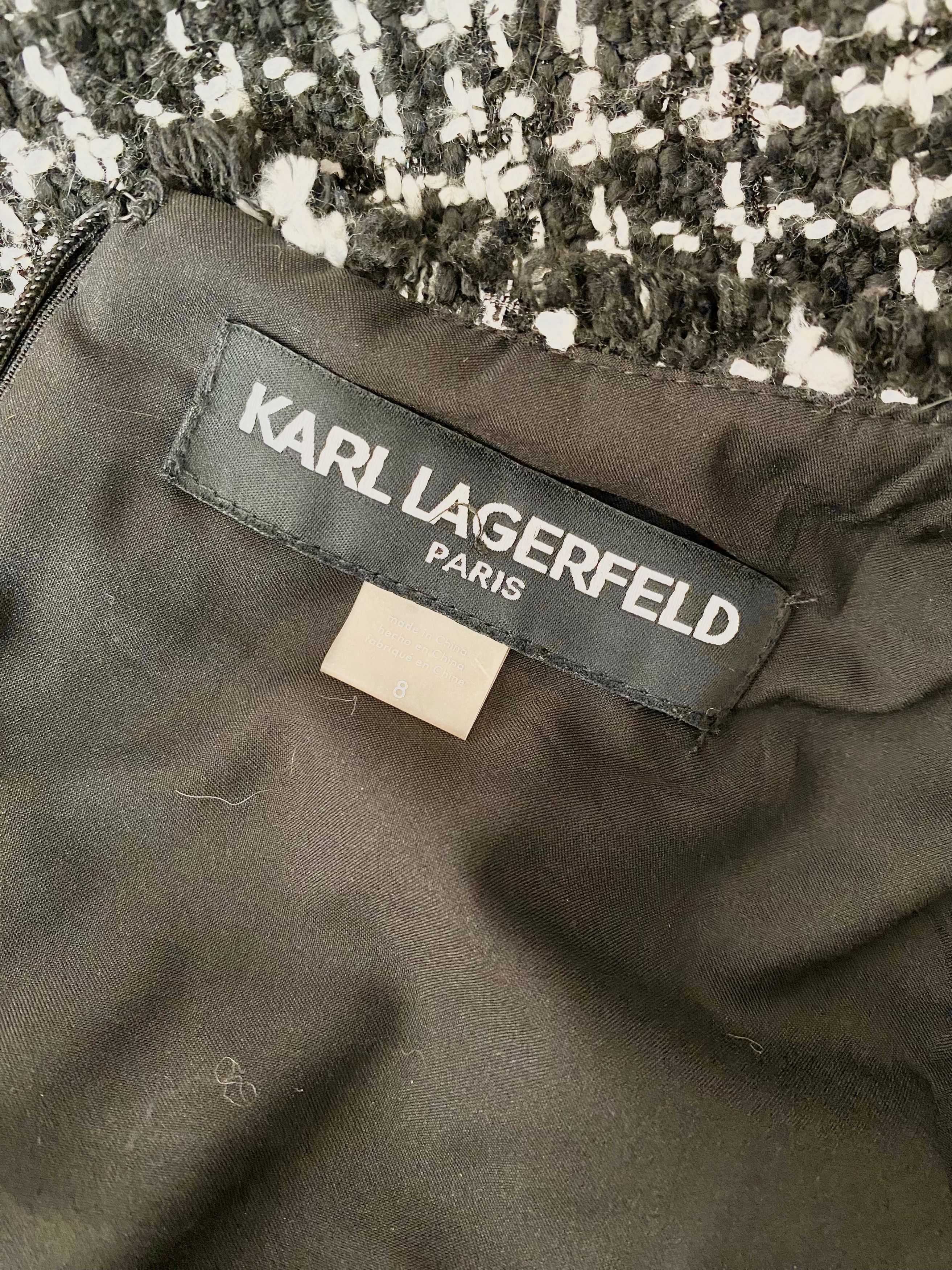 Karl Lagerfeld Karl Lagerfield - Black / White Tweed Gingham Dress Size M / US 6-8 / IT 42-44 - 9 Thumbnail