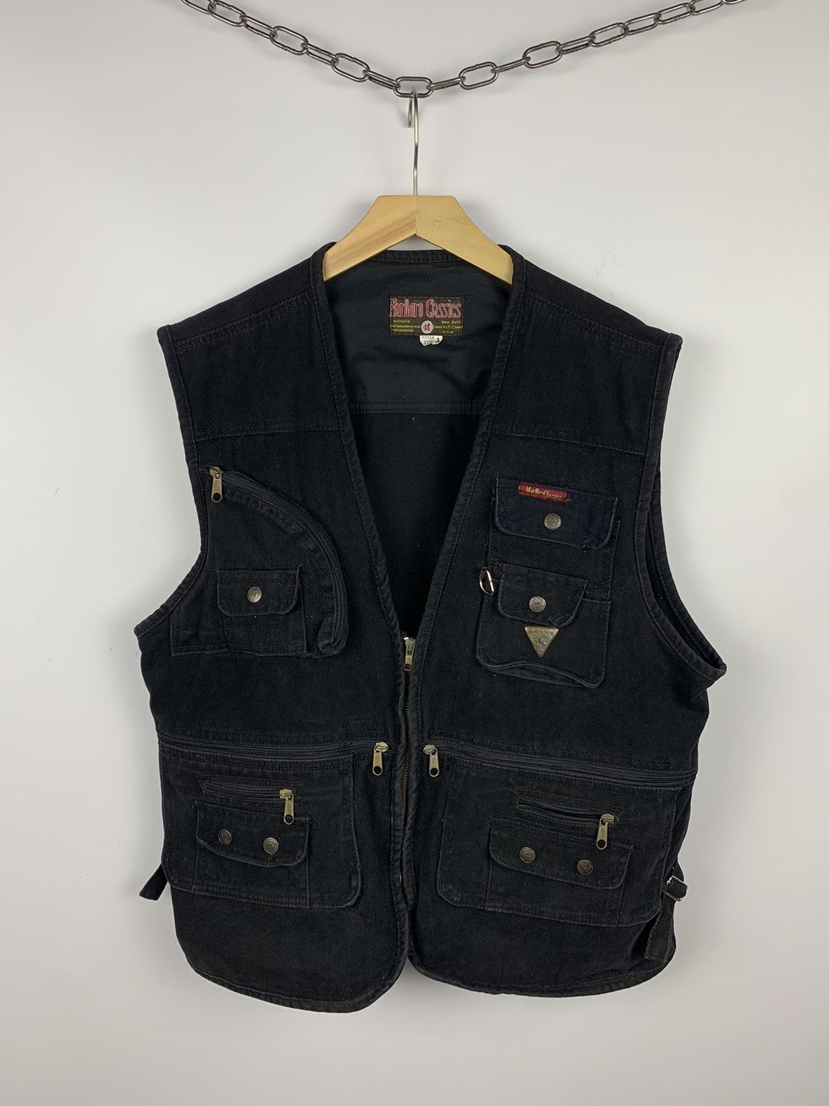 Marlboro Classics MARLBORO CLASSICS Vintage Quarter Zips Vest Jacket Black 90s Size US XXL / EU 58 / 5 - 1 Thumbnail