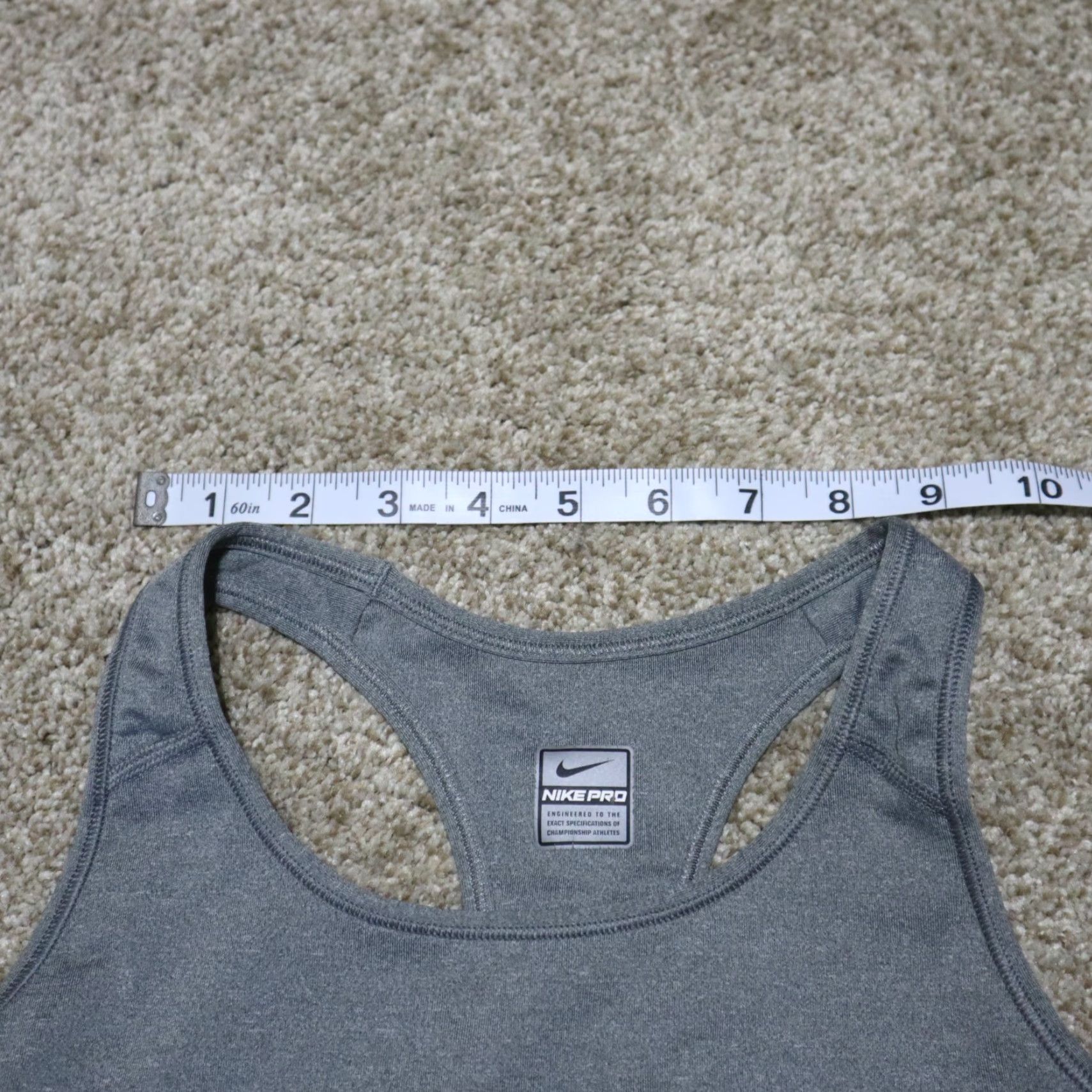 Nike Nike Pro Sports Bra Racerback Gray White Logo Pullover Small Womens Bra Gray Nike Pro Sports Bra Racerback Small Womens Size S / US 4 / IT 40 - 2 Thumbnail