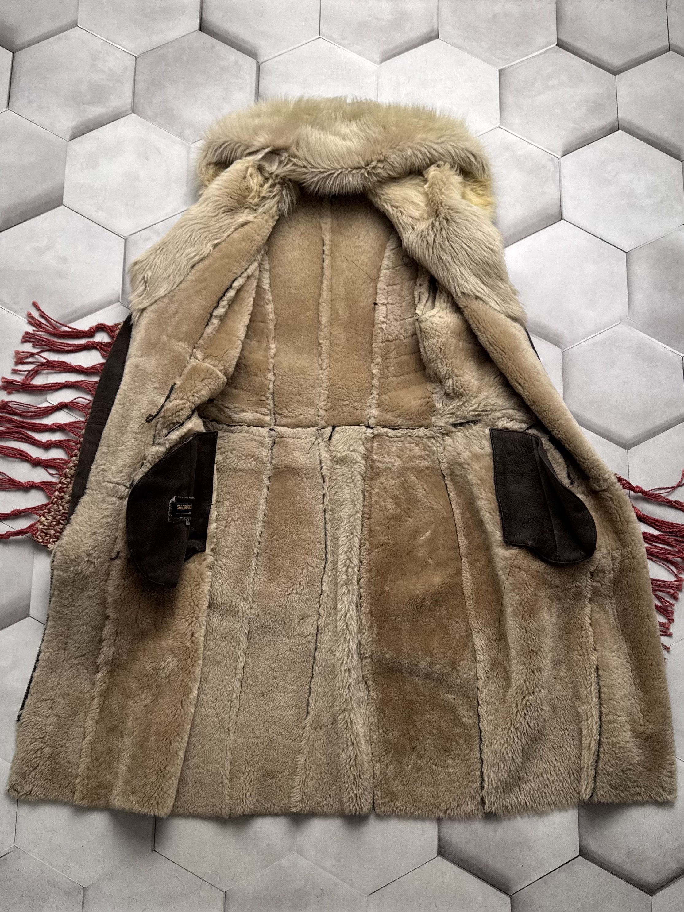Japanese Brand Vintage Real Sheepskin Hooded Coat (E4) Size M / US 6-8 / IT 42-44 - 5 Thumbnail