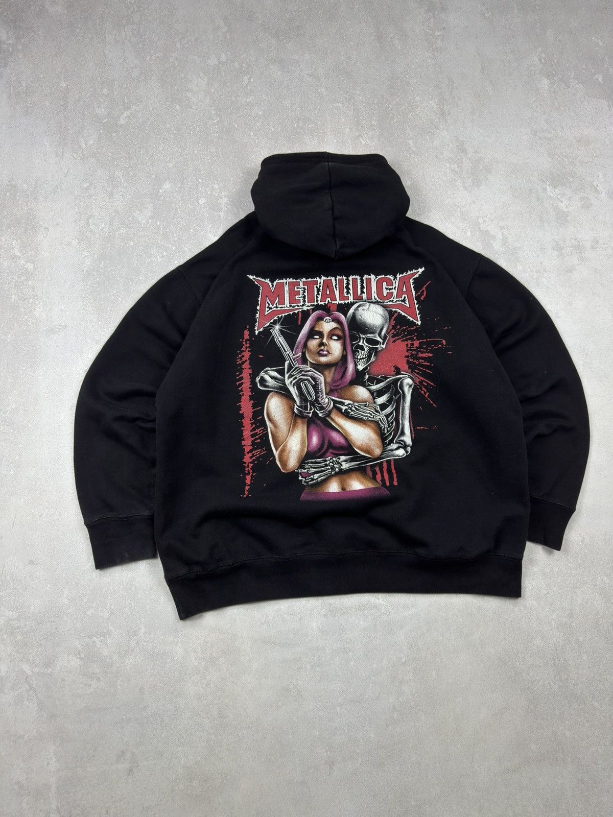 Metallica Vintage 00s Metallica Black Hoodie Skull & Girl Rock Heavy Size US XL / EU 56 / 4 - 2 Thumbnail