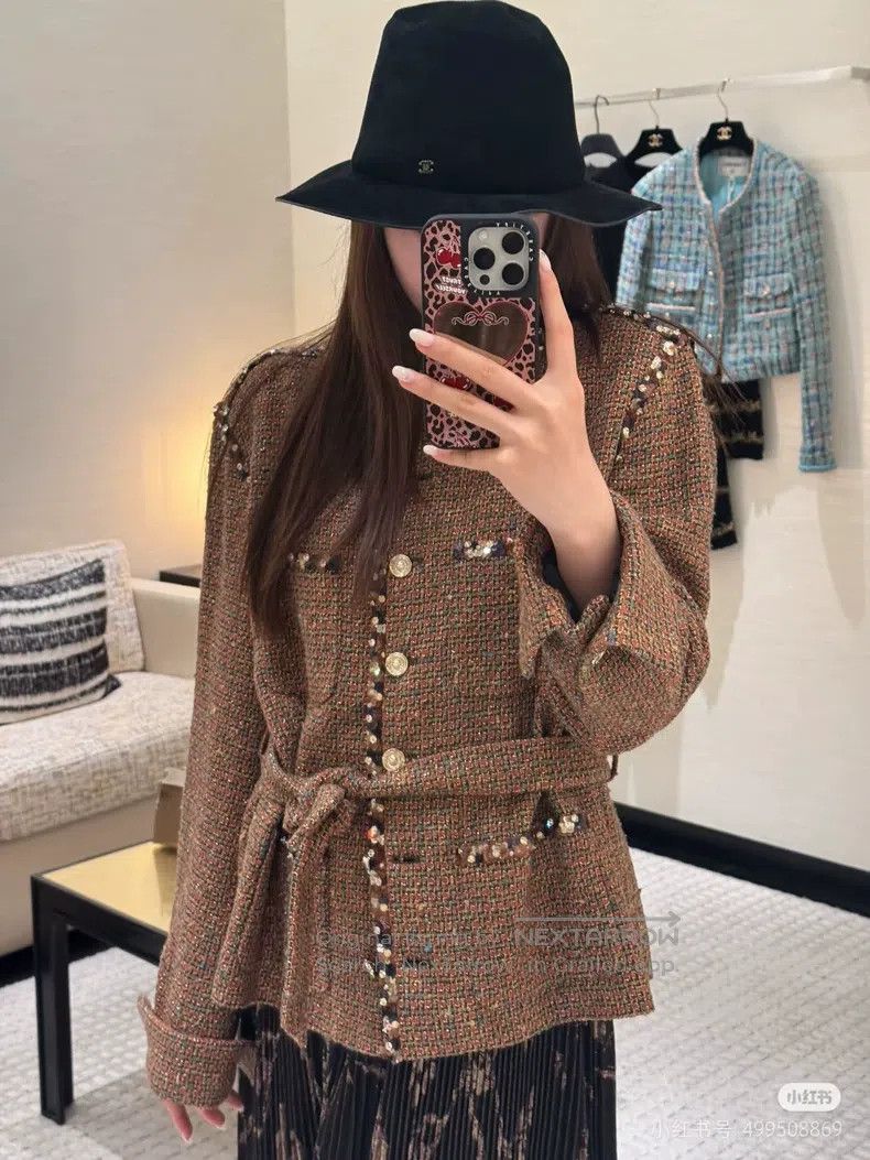 Chanel Chanel 25A high-end handicraft workshop coffee-coloured se Size XS / US 0-2 / IT 36-38 - 8 Thumbnail