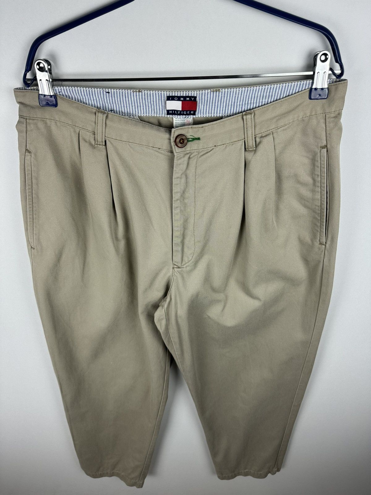 Tommy Hilfiger Vintage Y2K 33x34 Tommy Hilfiger Beige Cotton Chino Pant Size US 33 - 3 Thumbnail