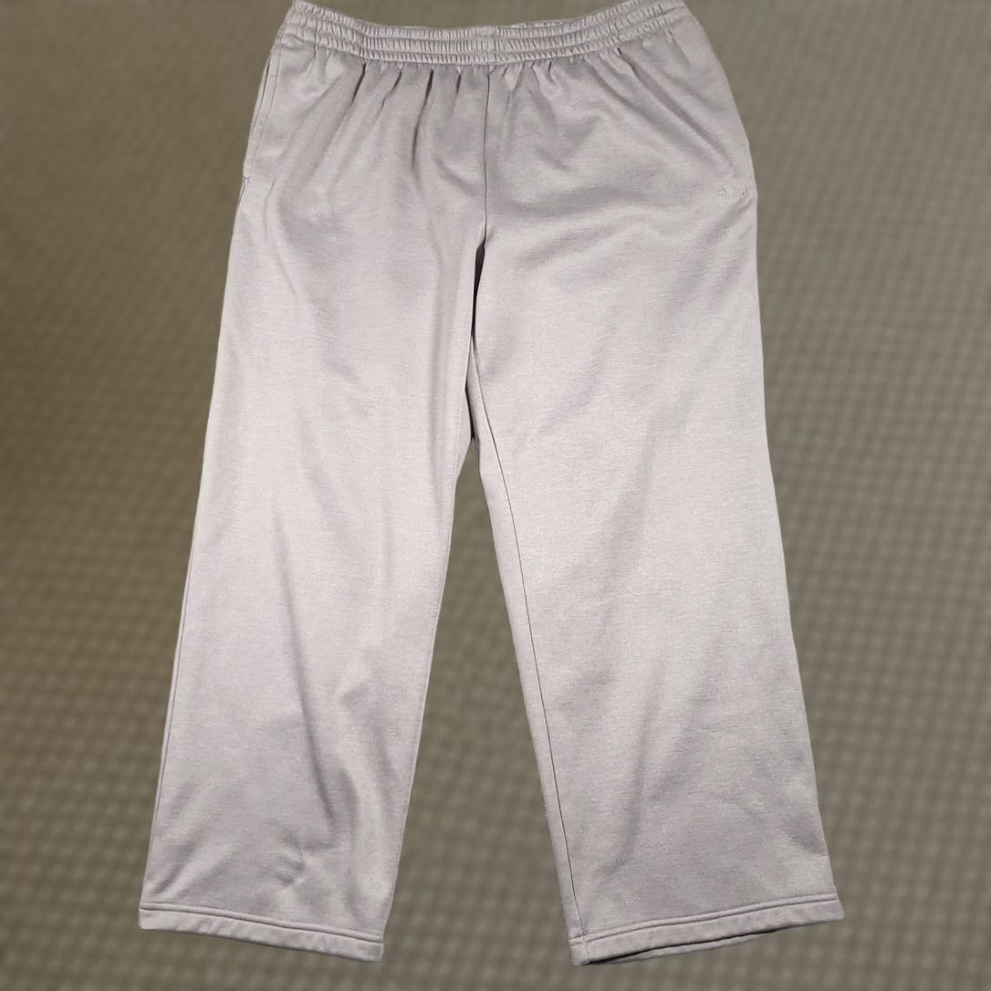 Adidas Adidas Pants Mens 2XL Gray ClimaWarm Fleece Jogger Pockets Drawstring Athletic Size US 39 - 1 Thumbnail
