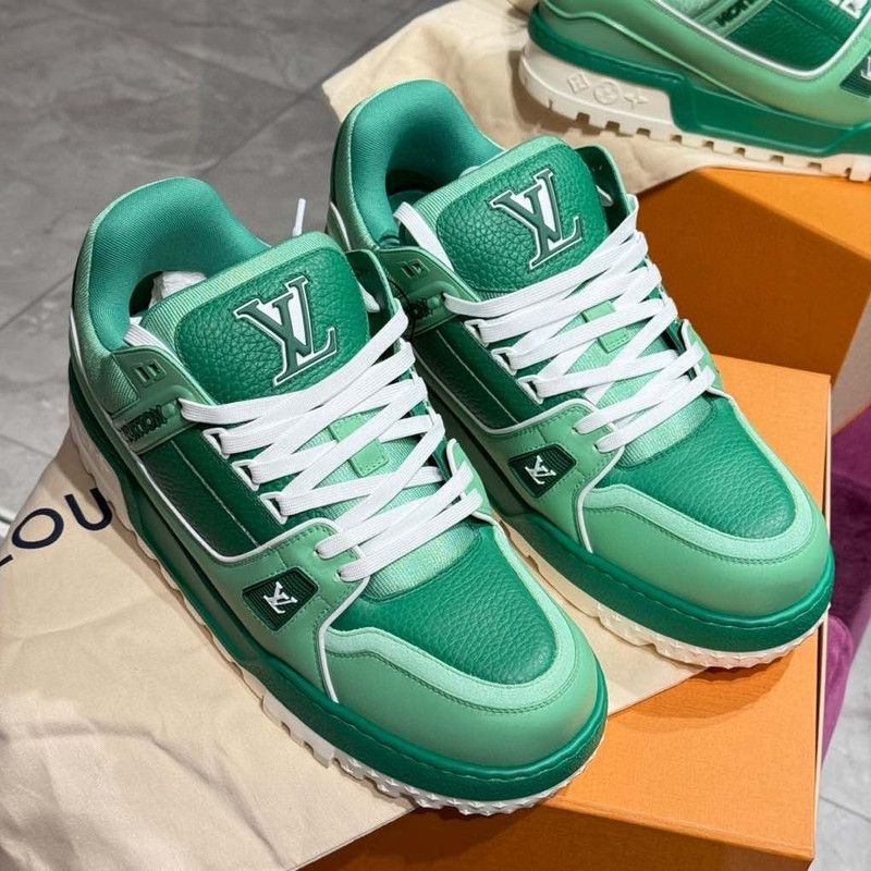 Louis Vuitton Louis Vuitton Trainer Maxi Green Low-Top Sneakers -2508 Size US 9.5 / EU 42-43 - 1 Thumbnail