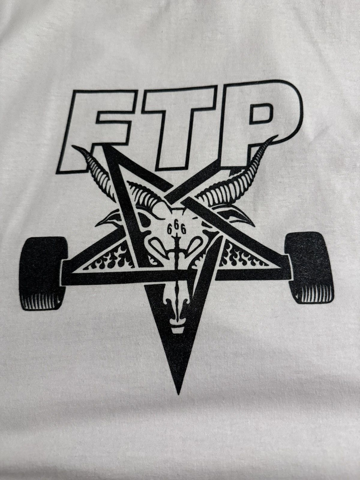 Fuck The Population × Thrasher 𖤐 FTP x THRASHER SKATEGOAT T goat pentagram suicideboys g59 Size US M / EU 48-50 / 2 - 5 Thumbnail