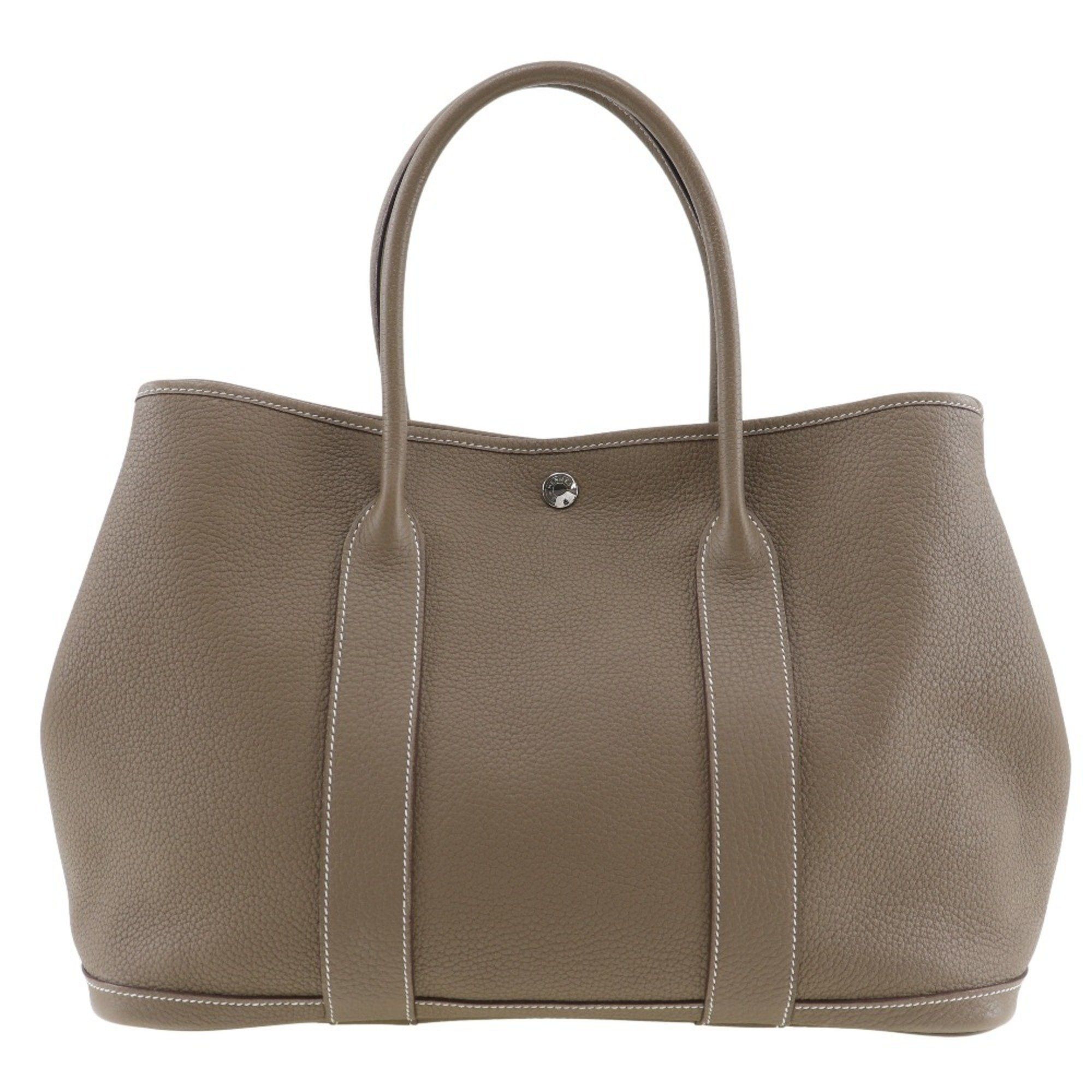 image of Hermes Garden Pm Tote Bag Negonda Etoupe 2015 T Snap Button Party Women's I111624110 in Etoupe Gray