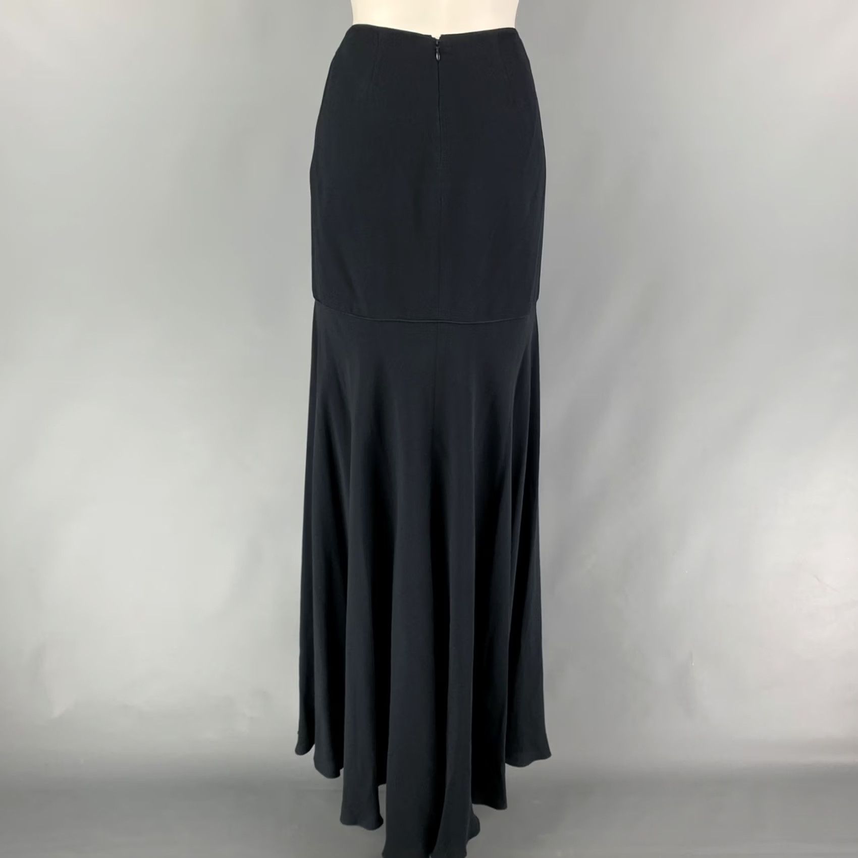 Valentino VALENTINO Skirt Size 8 Black Acetate Blend Long Size 30" / US 8 / IT 44 - 3 Thumbnail