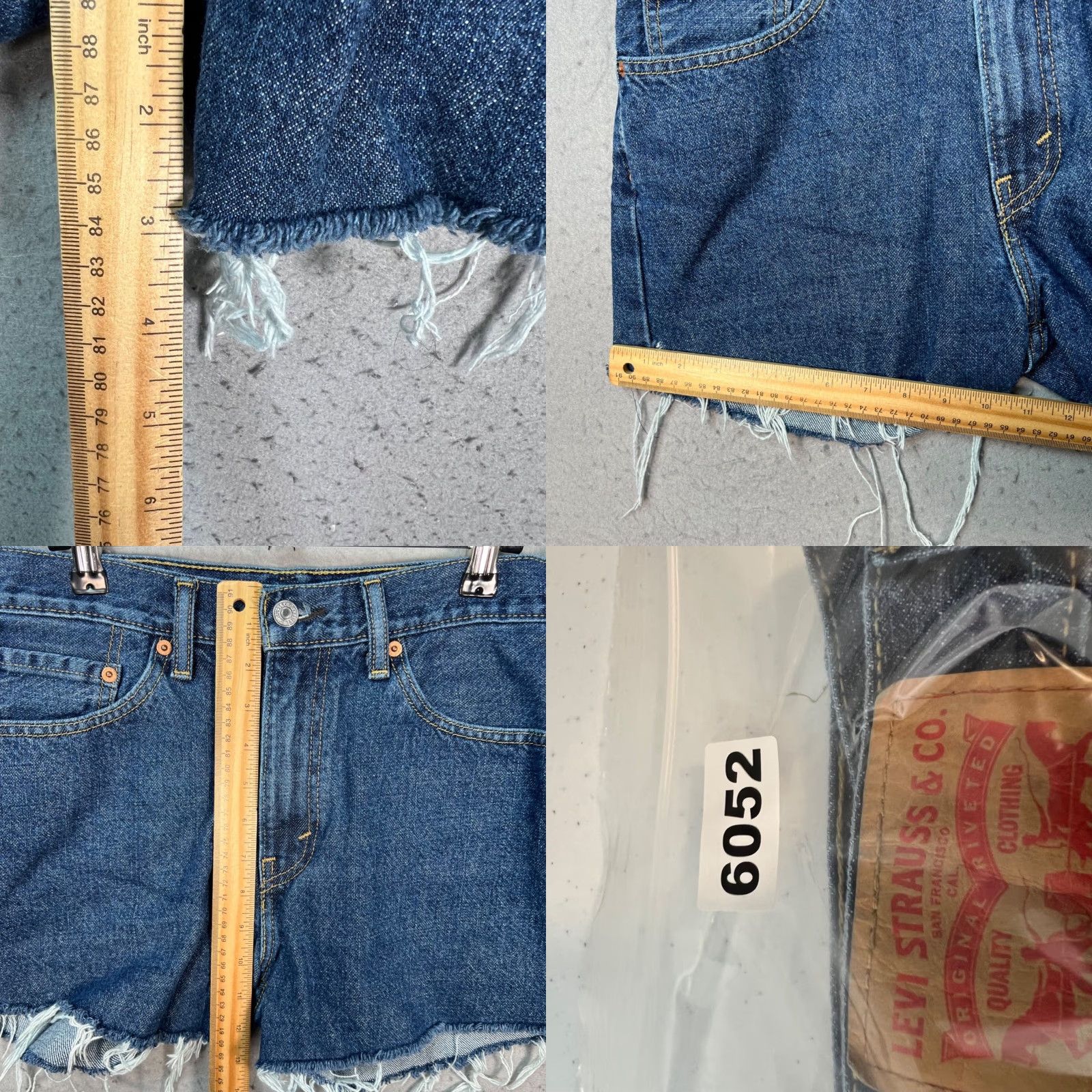 Levi's Levi's 505 Womens Size 32 Blue Distressed Denim Shorts High Rise Frayed Hem Shirt Pocket 5-Pocket Womens Jeans Short(s) Size 24" / US 00 / IT 34 - 8 Thumbnail