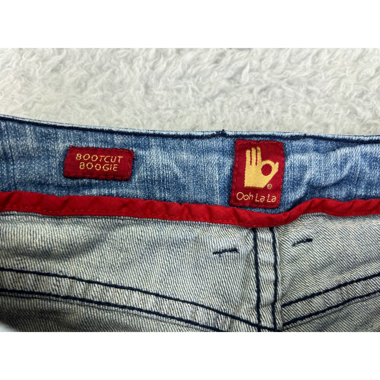 Denime OOH LA LA Jeans Womens 10 Blue Denim Bootcut Mid Rise Embroidered Vintage No Size 32" / US 10 / IT 46 - 6 Thumbnail