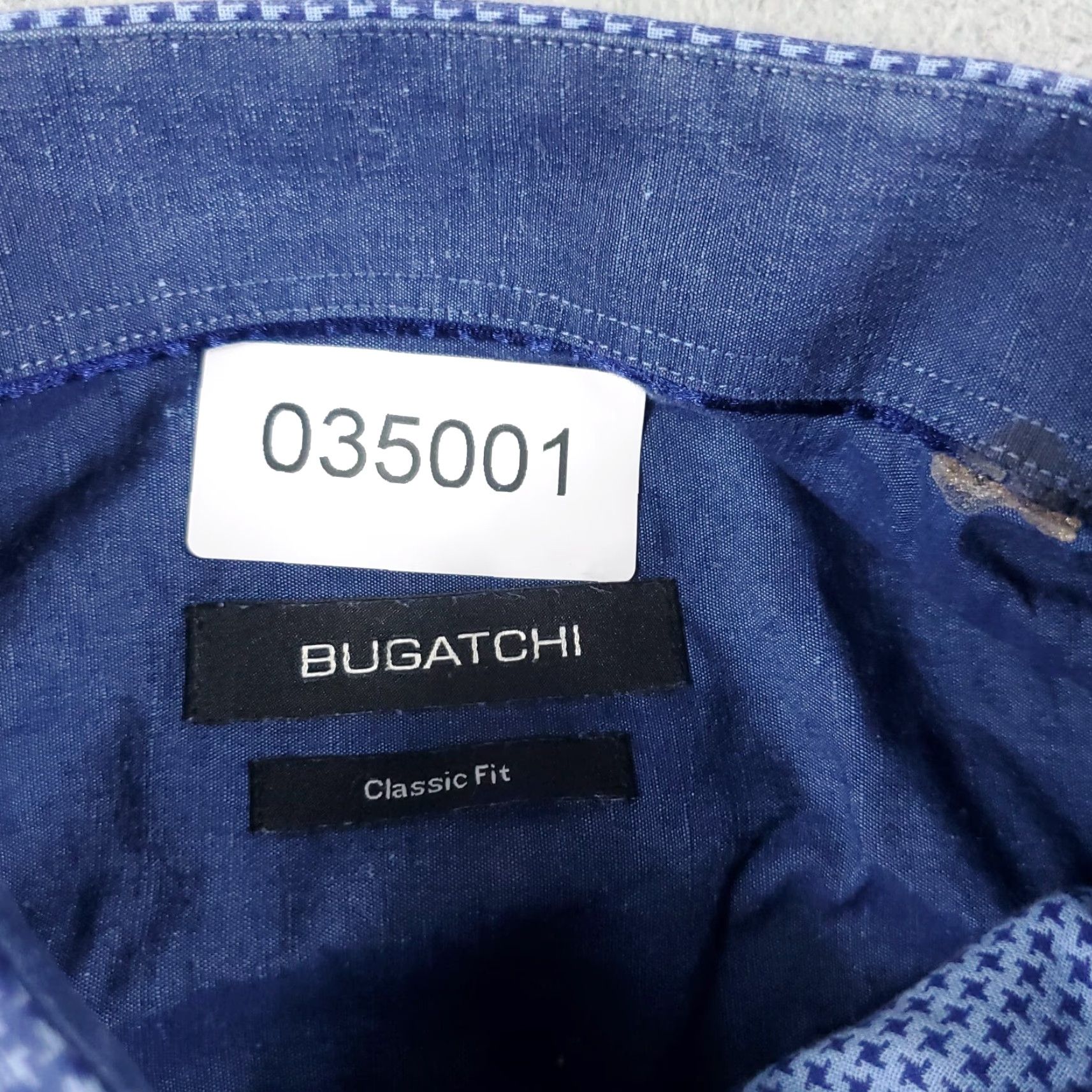 BUGATCHI BUGATCHI Uomo Shirt Men XL Blue Geometric Button-Up Long Sleeve Casual Formal All Seasons Pockets Regular Button-Front Collared Shirt Men Size US XL / EU 56 / 4 - 6 Thumbnail