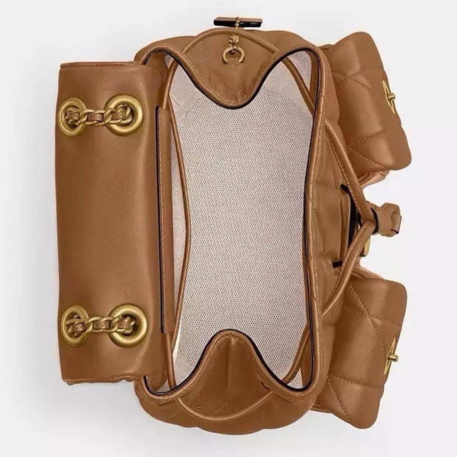 Coach NWT COACH Tabby Backpack Pillow Quilting CU076 Honey Brown Size ONE SIZE - 12 Thumbnail
