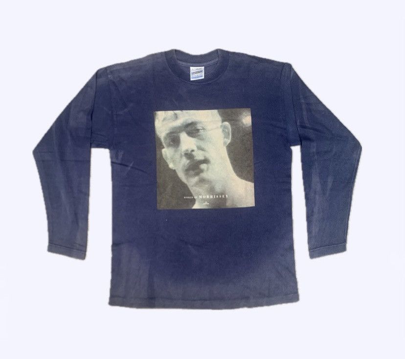 image of Vintage 90's Morrissey World Of Morrissey Long Sleeve in Blue, Men's (Size Medium)