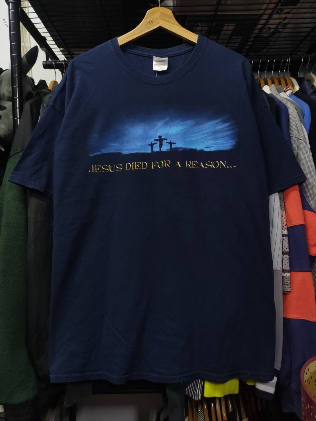 Vintage Vtg 00's Jesus Died For A Reason T-Shirt Size US XXL / EU 58 / 5 - 3 Thumbnail