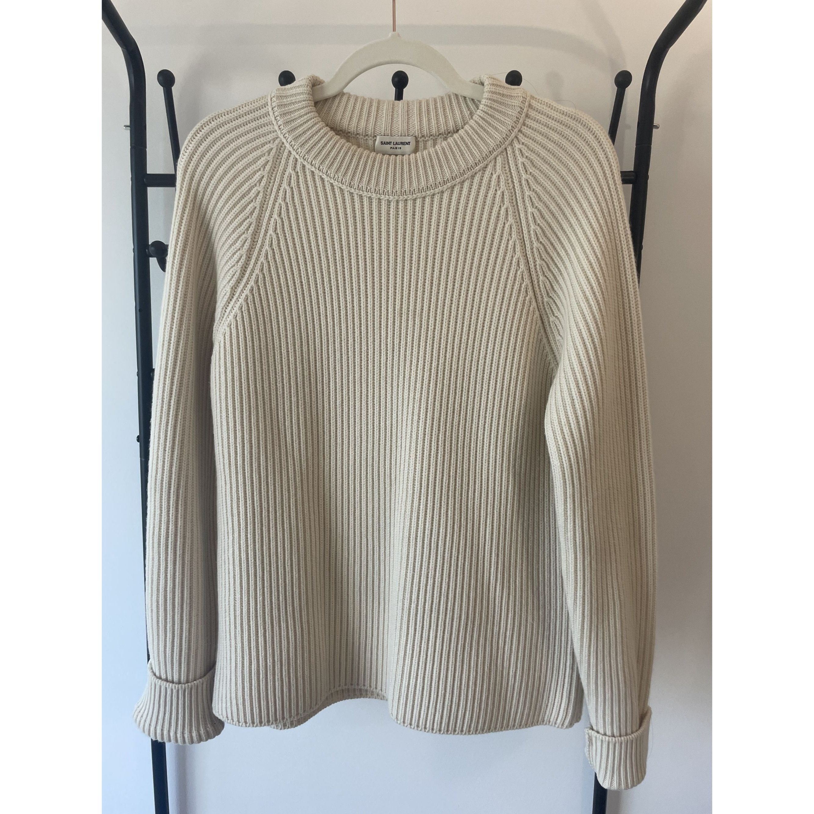 Yves Saint Laurent Saint Laurent Ribbed Wool Sweater Round Neck Long Sleeves Be Size L / US 10 / IT 46 - 1 Thumbnail