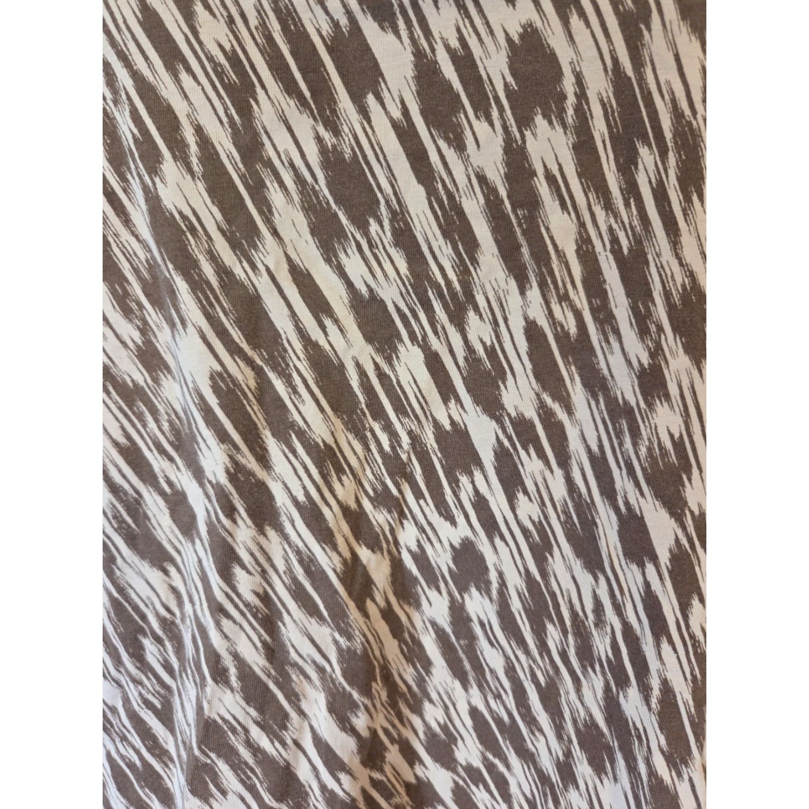 Vintage Liz & Me Tan Brown Abstract Zebra Stripe Print Short Sleeve Casual Top Shirt 2X Size XXL / US 16-18 / IT 52-54 - 3 Thumbnail
