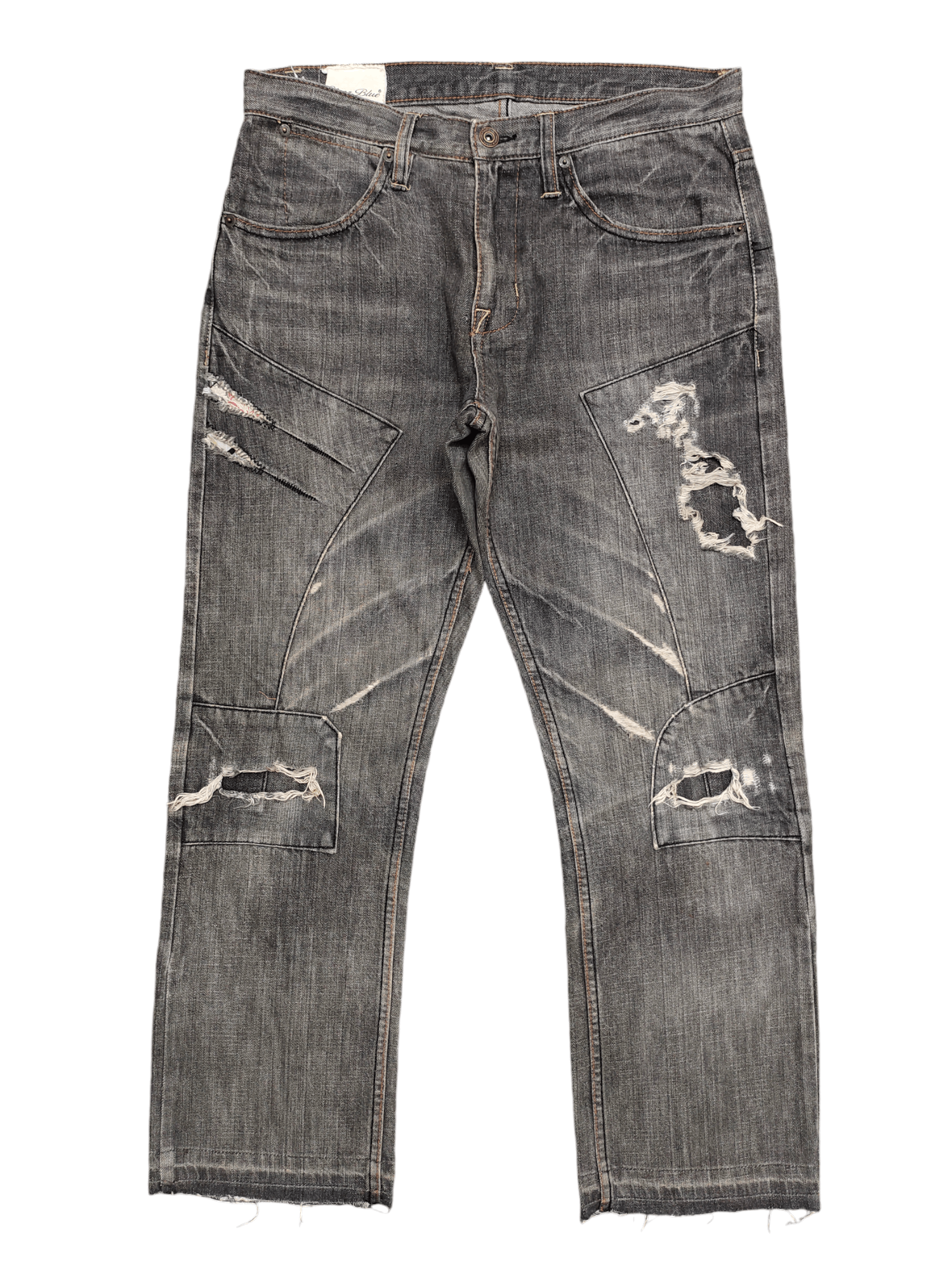 Comme des Garcons × Undercover Vintage Y2k Steen Blue Clawmark Distress Faded Denim Jeans Size US 32 / EU 48 - 1 Thumbnail
