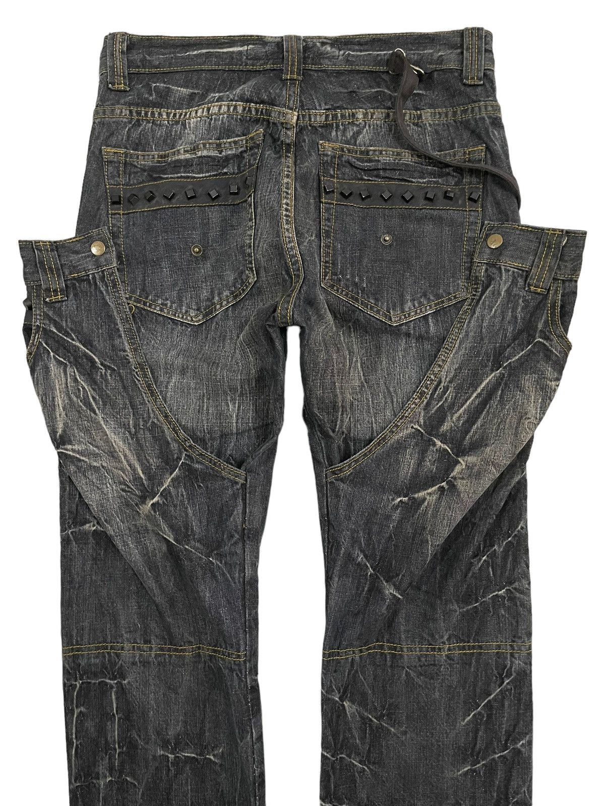If Six Was Nine Vintage Japan Punk Ministry Double Waist Bondage Style Jeans Size US 31 - 6 Thumbnail