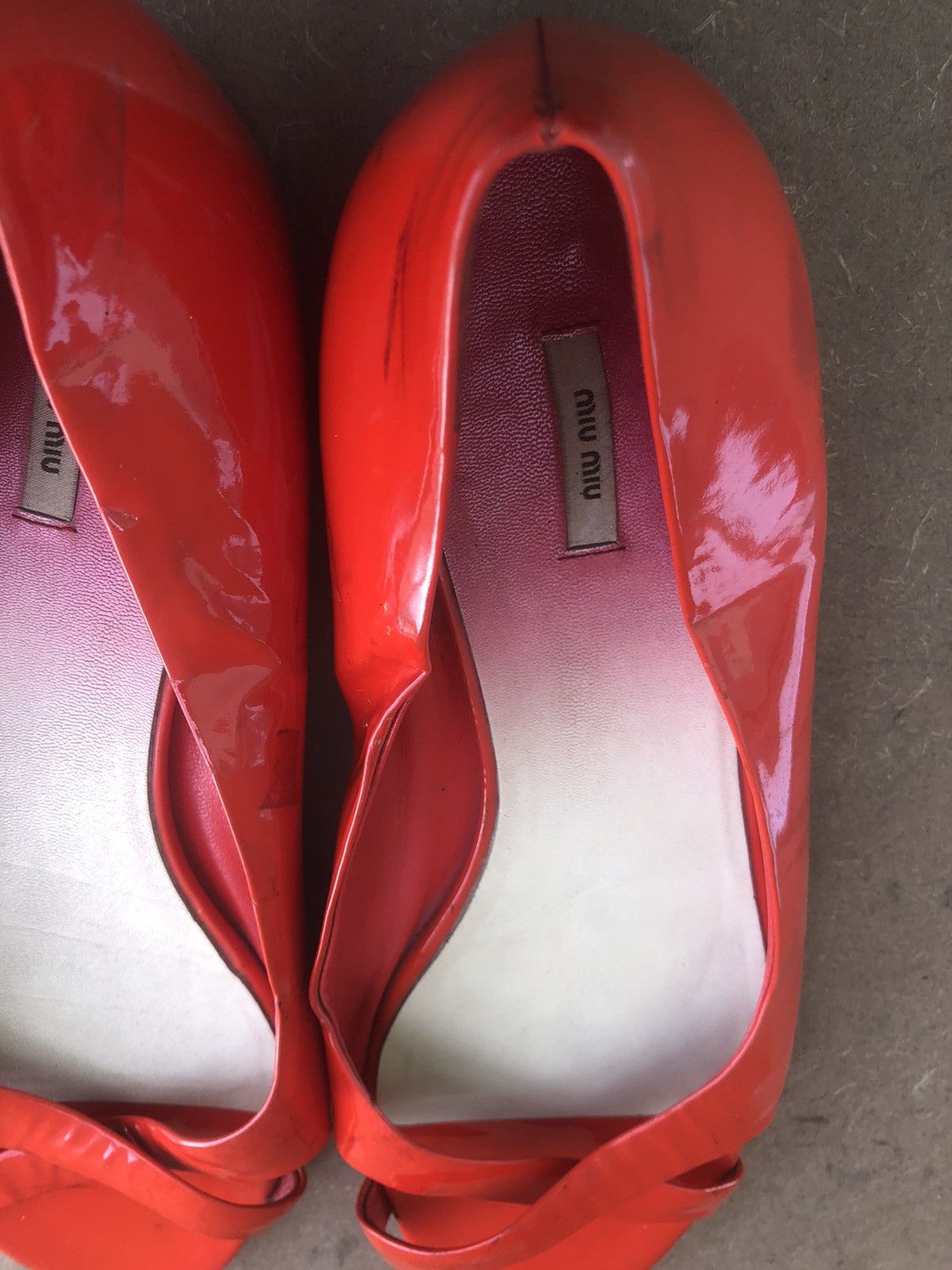 Miu Miu MIU MIU red Flat Leather Shoes Size 40 Size US 9 / IT 39 - 15 Thumbnail