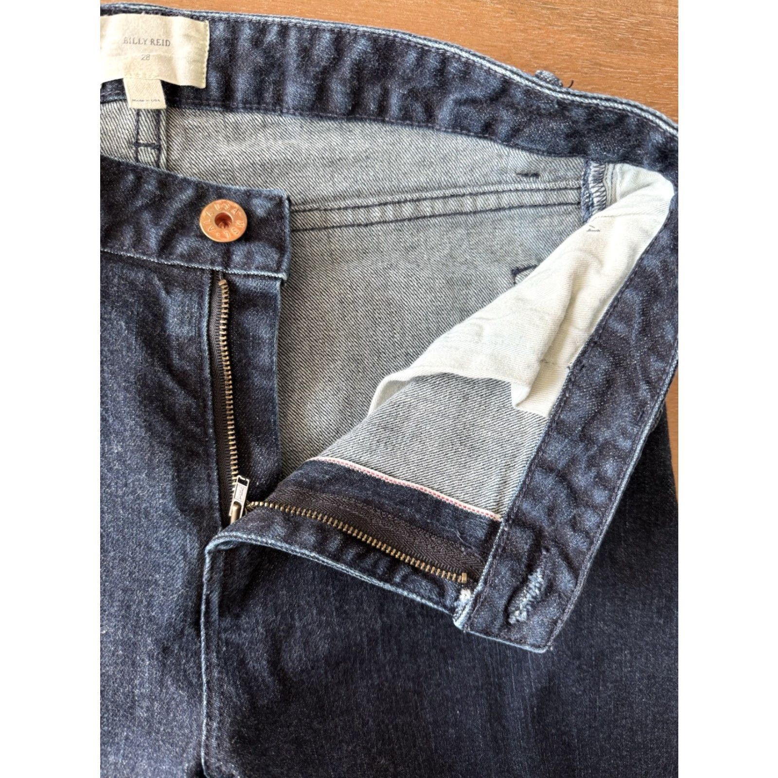 Billy Reid Billy Reid Jeans Womens 28 Skinny Denim 5-Pocket Button Zip Dark Wash 31x31 City Logo USA Slim Mid Rise 31 in Inseam Jeans Girls/Mens? Size 28" / US 6 / IT 42 - 6 Thumbnail