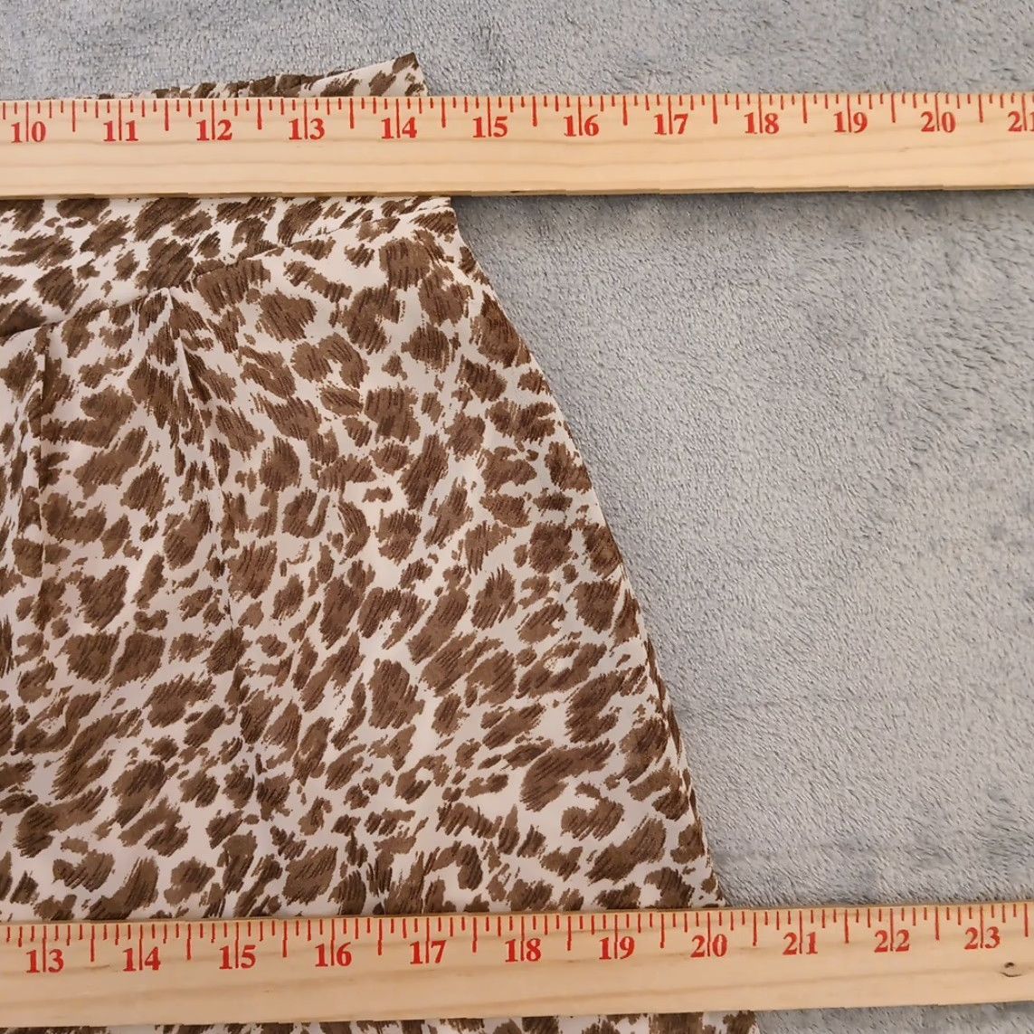 Vintage HYFVE Pants Womens Large Brown Animal Print Wide-Leg Pull On Lined 28x30 Size 36" / US 14 / IT 50 - 3 Thumbnail
