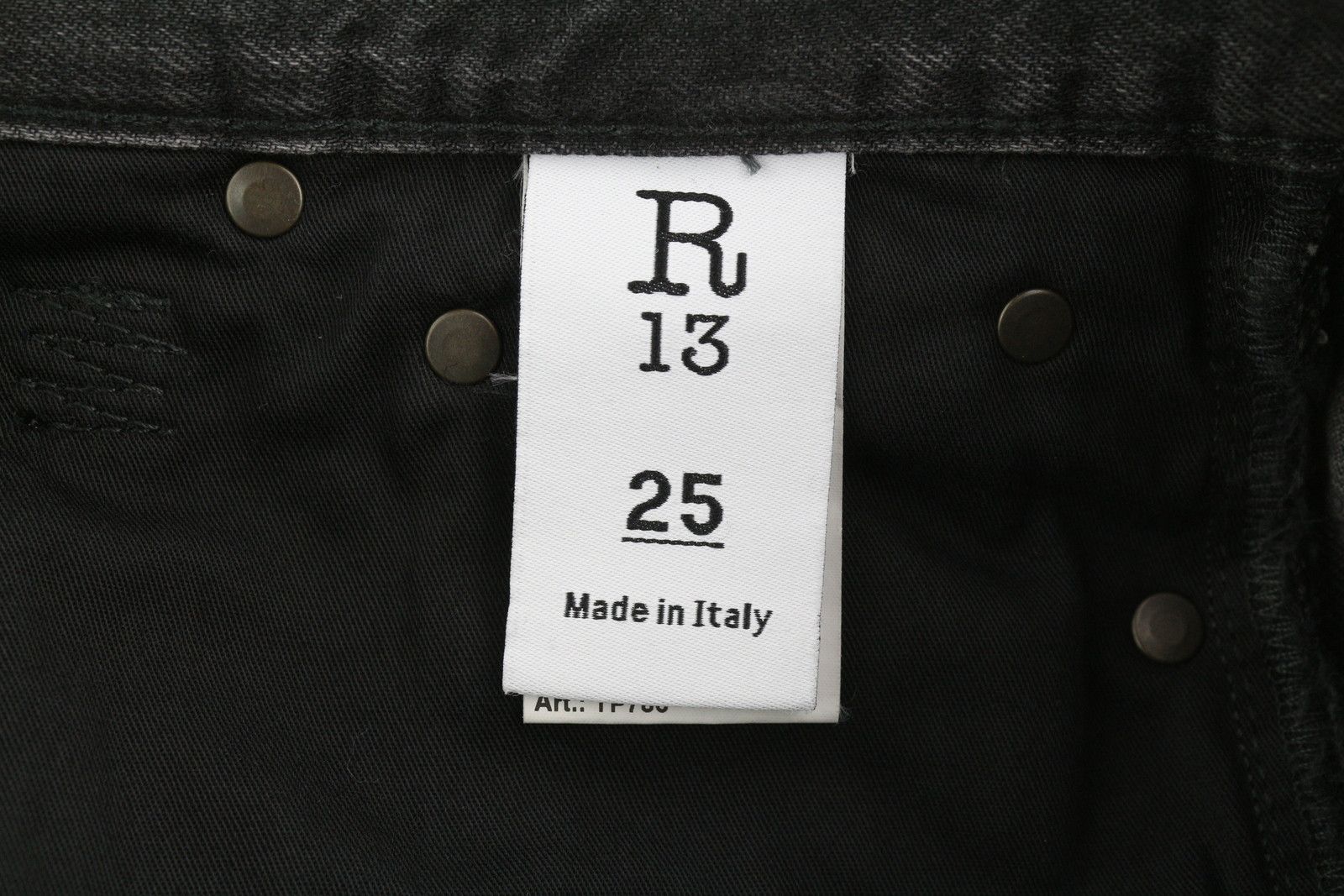 R13 CROP WIDE LEG 25 Wilson Black Distress Ankle Jeans 84410 Size 25" / US 0 / IT 36 - 9 Thumbnail