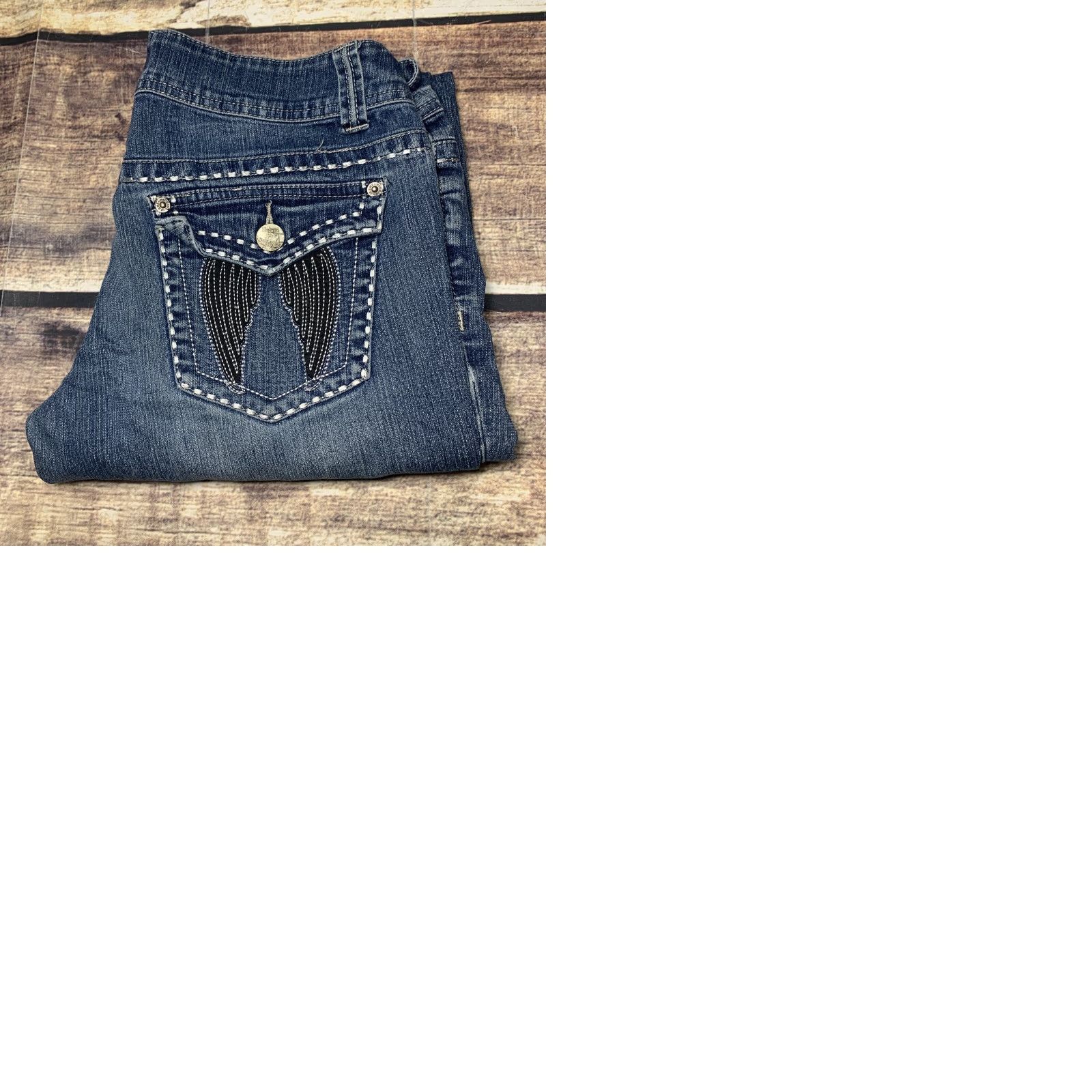 Denime Hybrid & Company Jeans Denim Low Rise Bootcut 32 x 30 1/2 Blue Size 9 Womens Size 30" / US 8 / IT 44 - 9 Thumbnail