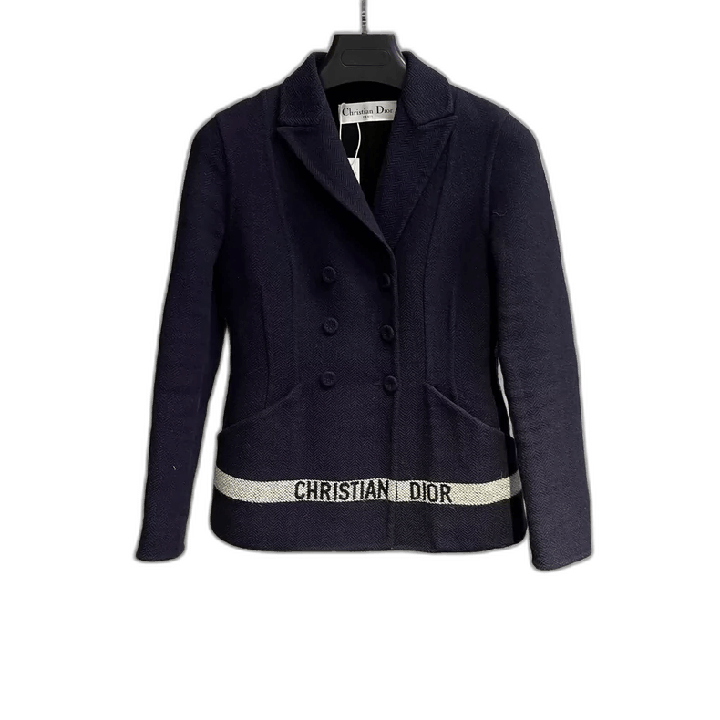 Dior Dior Navy Double-Breasted Logo Jacket Size M / US 6-8 / IT 42-44 - 1 Thumbnail