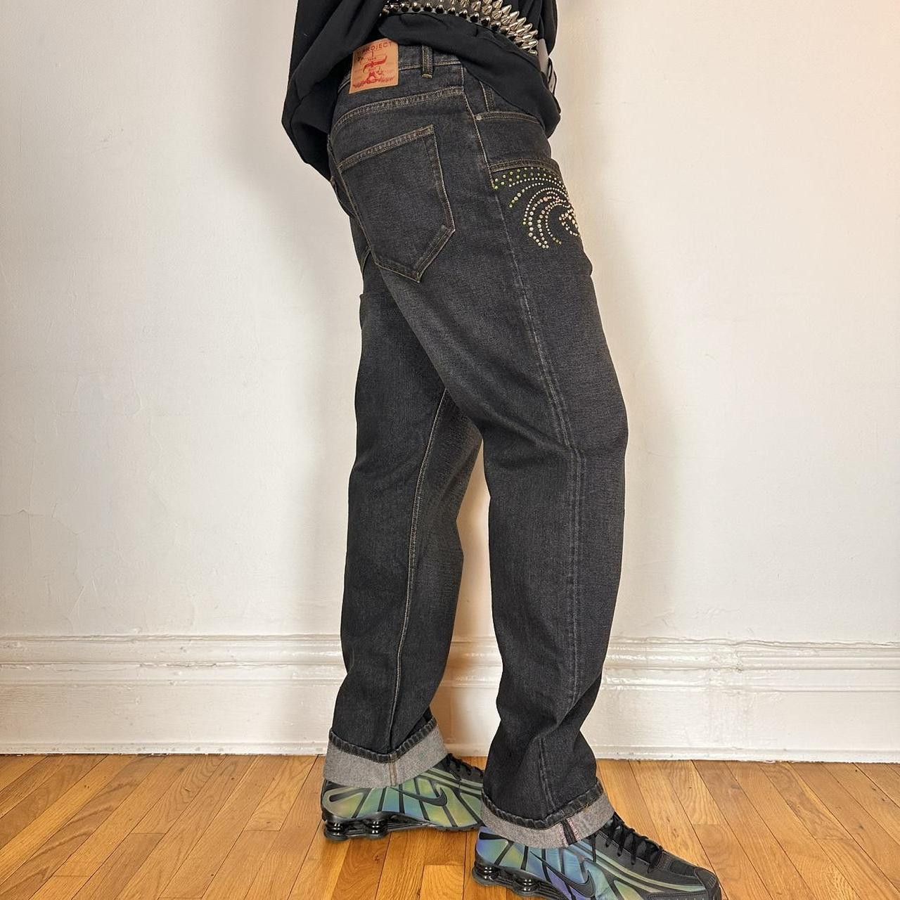 Y/Project Y-PROJECT Black Rhinestone Western Cowboy Jeans - 36x32" Size US 36 / EU 52 - 5 Thumbnail