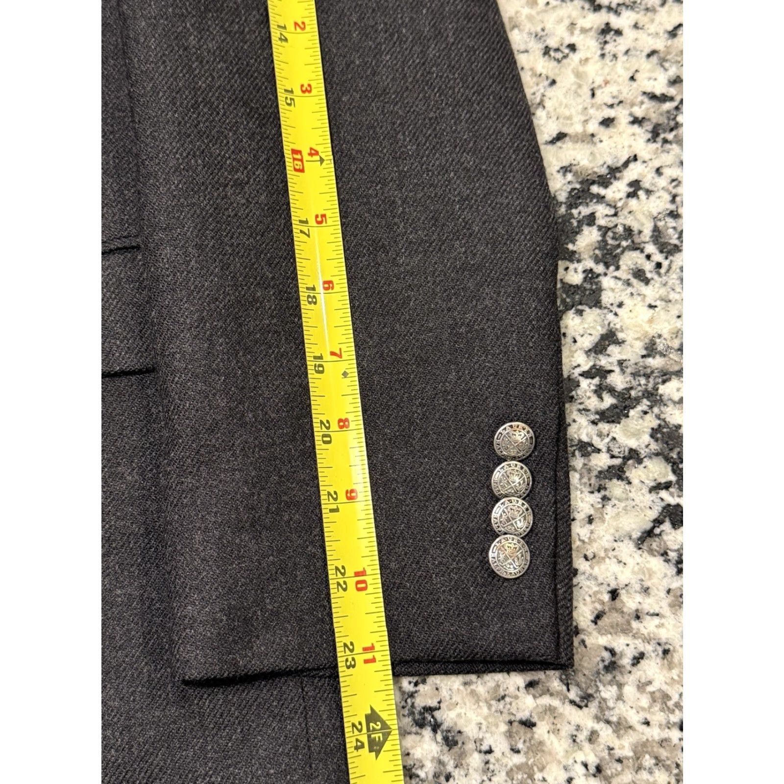 Ralph Lauren VINTAGE Ralph Lauren Blazer Men 40S Wool Cashmere Classic Single-Breasted Formal Coat Gray Size 40S - 3 Thumbnail