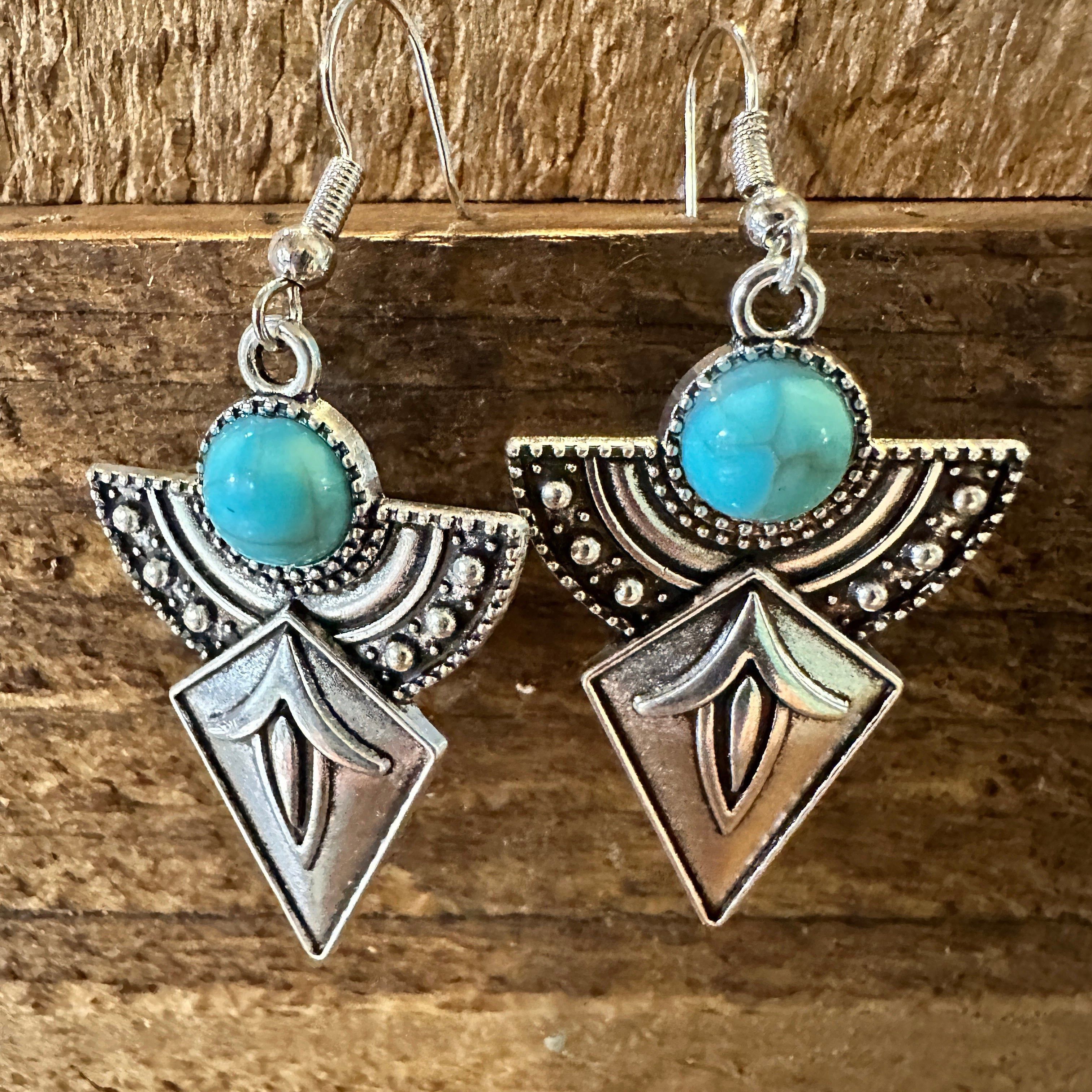 Other Boho Hippie Vintage Arrow Dangle Wire Earrings, Turquoise St Size ONE SIZE - 2 Thumbnail
