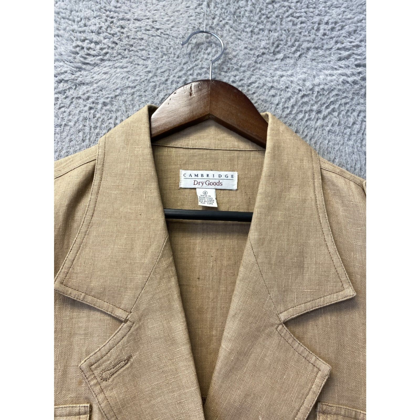 Vintage VINTAGE Cambridge Dry Goods Oversized Linen Blazer Jacket Coat Women Size 8 Gold All Seasons 80s 70s Parisian Flair Size M / US 6-8 / IT 42-44 - 2 Thumbnail
