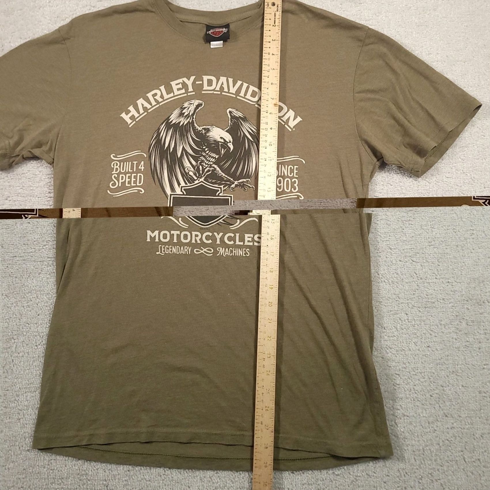 Harley Davidson Harley-Davidson Shirt Mens L Olive Green Lake Of The Ozarks Motorcycle Graphic Graphic Print Crew Neck Short Sleeve T-Shirt Biker Mens Size US L / EU 52-54 / 3 - 4 Thumbnail