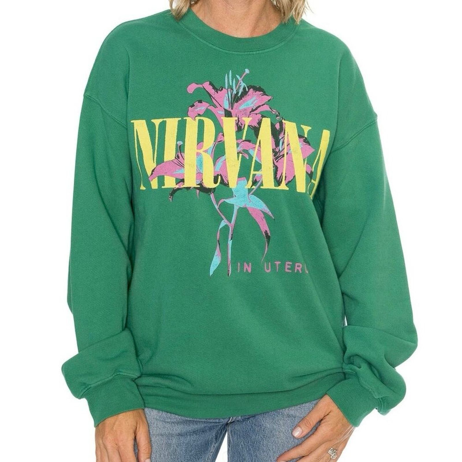 Daydreamer DAYDREAMER Nirvana Lilies Boyfriend Raw Hem Neck Size L New Size S / US 4 / IT 40 - 8 Thumbnail