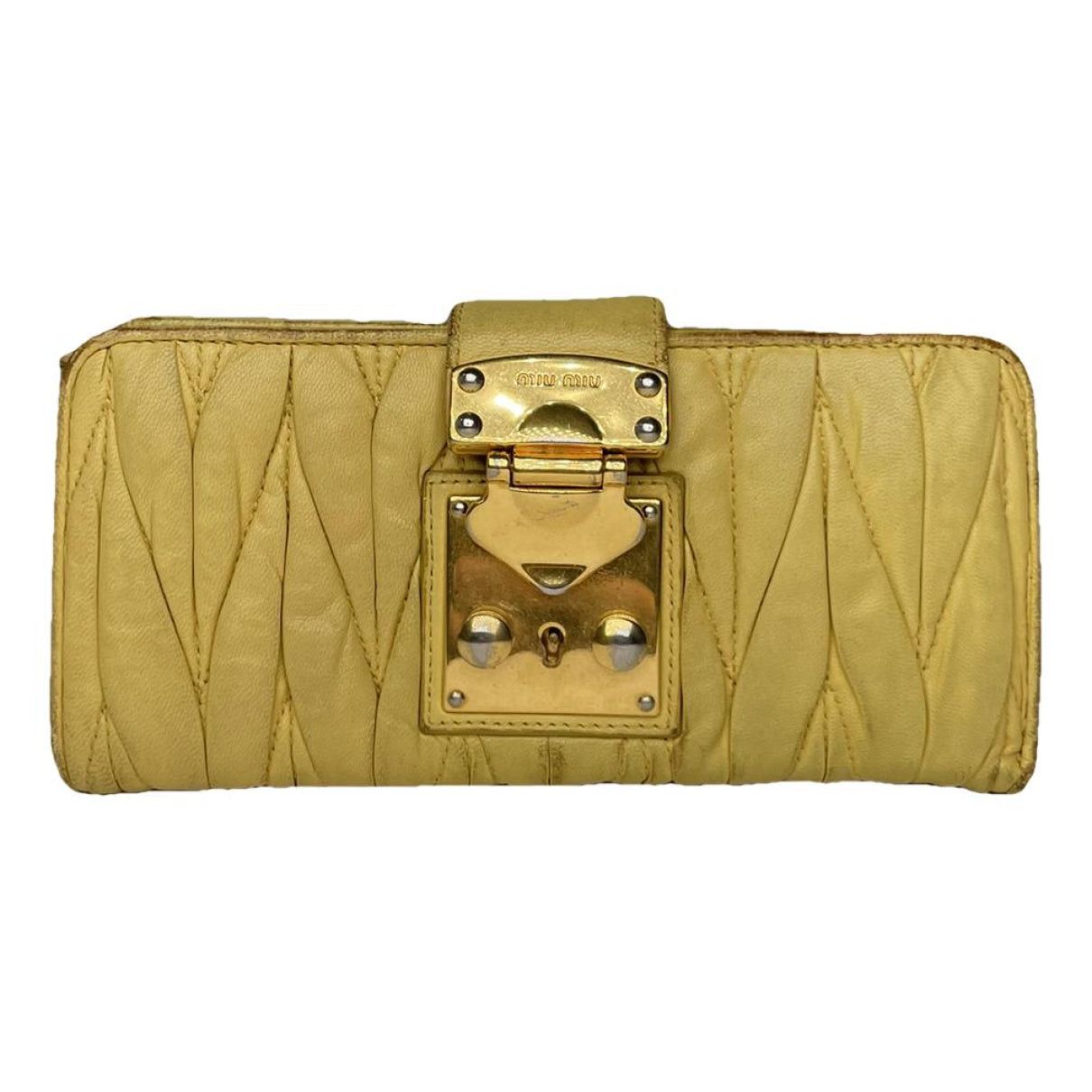 Miu Miu Yellow Leather Wallet Size ONE SIZE - 1 Thumbnail