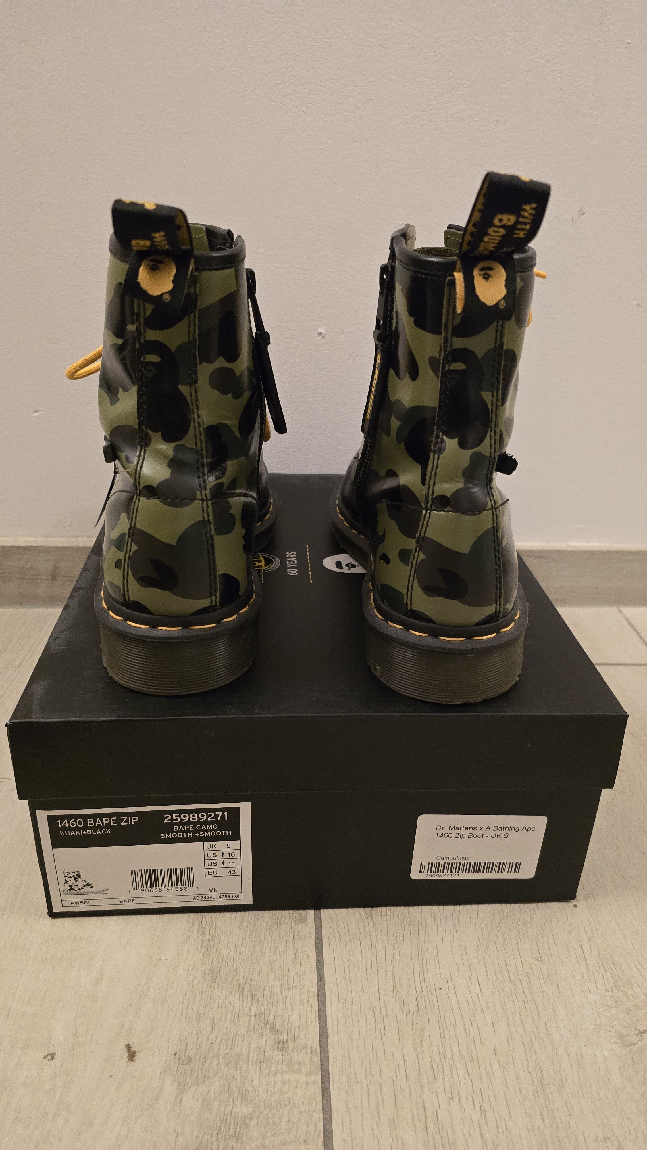 Bape × Dr. Martens 1460 BAPE® Zip - Dr. Martens - Size US 10 / EU 43 - 4 Thumbnail