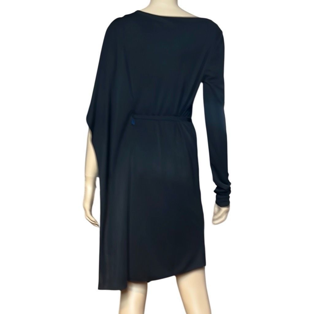 Bcbgmaxazria BCBG Max Azria Asymmetrical Drape Black Blue Dress (022) Size XS / US 0-2 / IT 36-38 - 8 Thumbnail